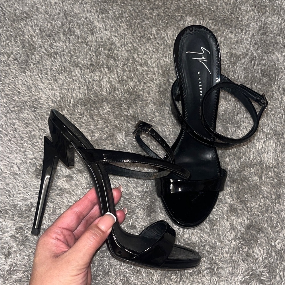 Giuseppe Zanotti Glossy Black Strappy Heels